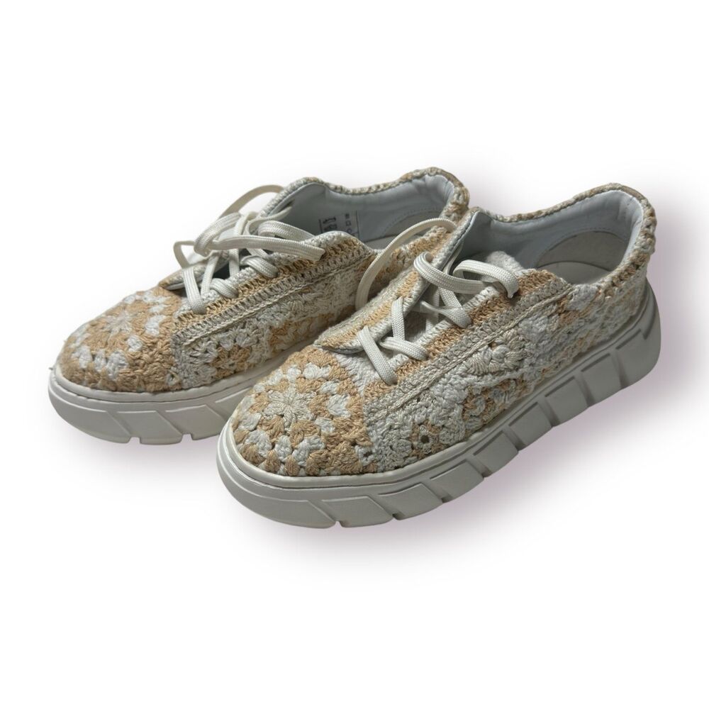 Free People Crochet Sneakers‎ Bohochic Catch Me If You Can 6.5 Shoes Cottagecore
